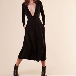 Reformation Deep V Maxi Dress